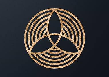 Gold Geometric Glyph Rune