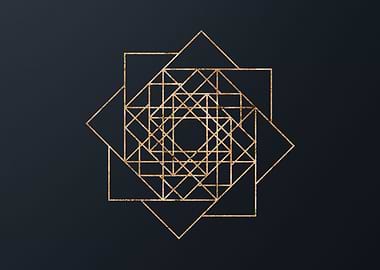 Gold Geometric Glyph Sign