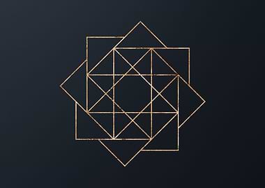 Gold Geometric Glyph Sign