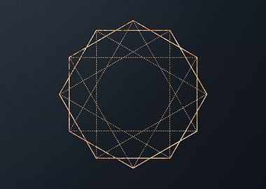 Gold Geometric Glyph Rune