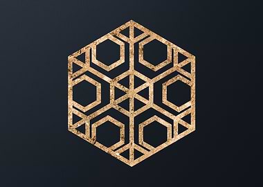 Gold Geometric Glyph Rune