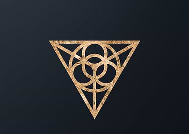 Gold Geometric Glyph Sign