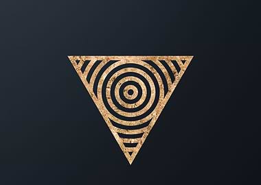 Gold Geometric Glyph Sign