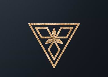 Gold Geometric Glyph Rune