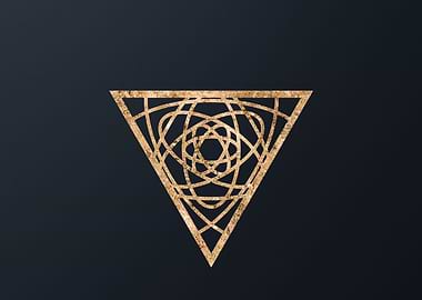 Gold Geometric Glyph Sign