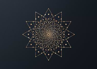 Gold Geometric Glyph Sign