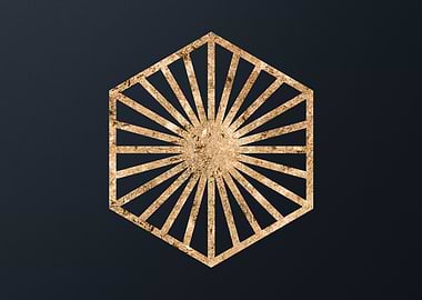 Gold Geometric Glyph Sign