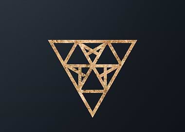Gold Geometric Glyph Sign