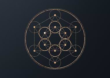 Gold Geometric Glyph Sign