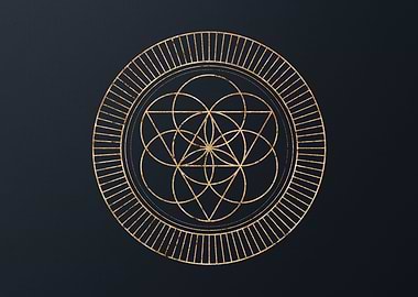 Gold Geometric Glyph Sign