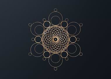 Gold Geometric Glyph Sign