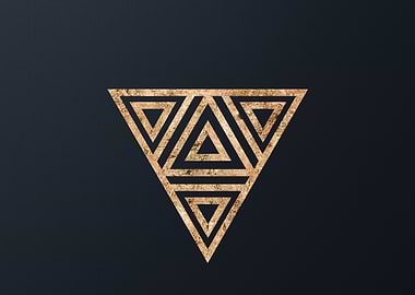 Gold Geometric Glyph Sign