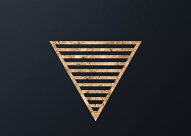 Gold Geometric Glyph Sign