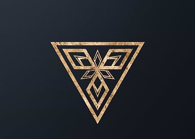 Gold Geometric Glyph Rune