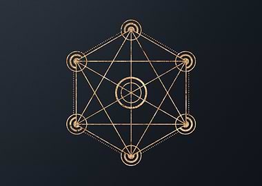 Gold Geometric Glyph Sign