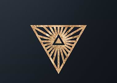 Gold Geometric Glyph Sign