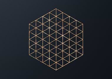 Gold Geometric Glyph Sign