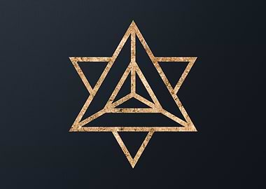 Gold Geometric Glyph Rune