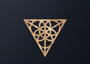 Gold Geometric Glyph Sign