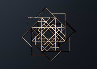 Gold Geometric Glyph Sign