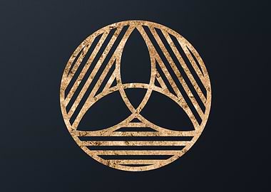 Gold Geometric Glyph Rune