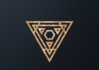 Gold Geometric Glyph Rune