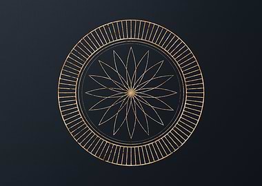 Gold Geometric Glyph Sign