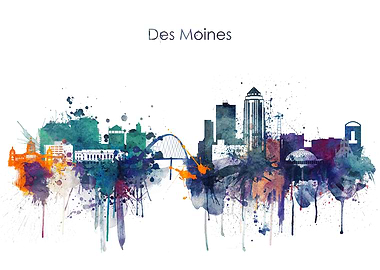 Des Moines Iowa Skyline