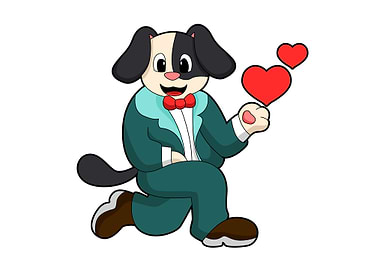 Dog Groom Wedding Heart