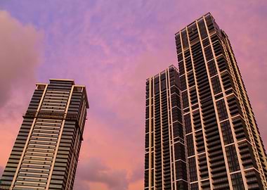 Skyscraper in sunset