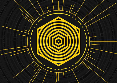 Gold Geometric Glyph Rune