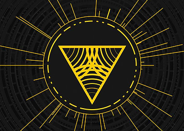 Gold Sacred Geometry Glyph