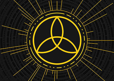 Gold Geometric Glyph Sign