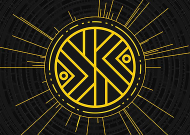 Gold Geometric Glyph Rune