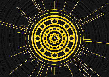 Gold Sacred Geometry Glyph