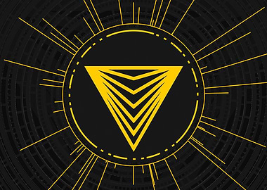 Gold Geometric Glyph Sign