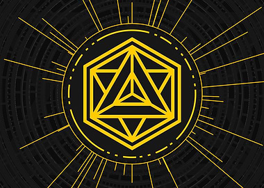 Gold Sacred Geometry Glyph