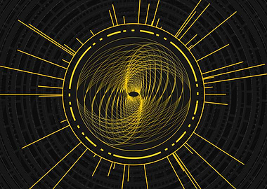 Gold Sacred Geometry Glyph