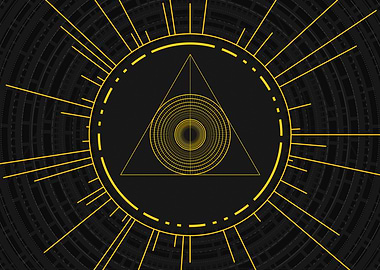 Gold Sacred Geometry Glyph