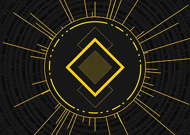 Gold Sacred Geometry Glyph