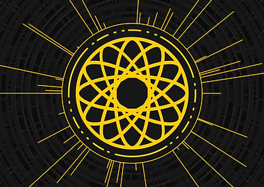 Gold Geometric Glyph Sign