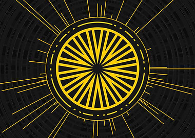 Gold Sacred Geometry Glyph