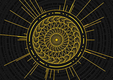 Gold Glyph Mandala Rune