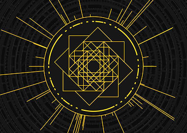 Yellow Glyph Mandala Rune