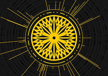 Yellow Glyph Mandala Rune