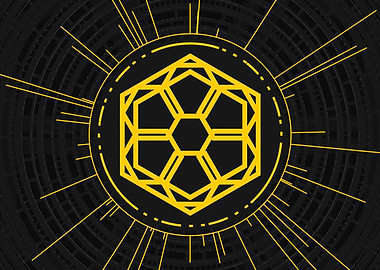 Gold Sacred Geometry Glyph