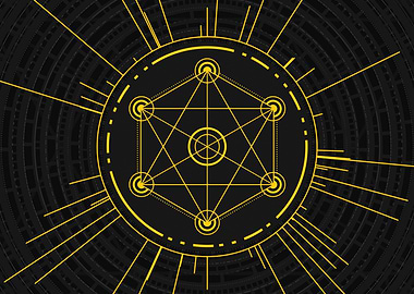 Gold Sacred Geometry Glyph