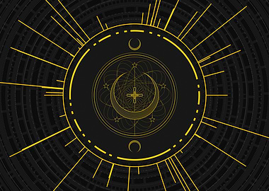 Gold Geometric Glyph Rune