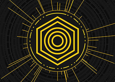 Gold Sacred Geometry Glyph