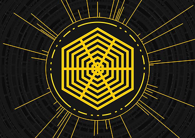 Gold Sacred Geometry Glyph